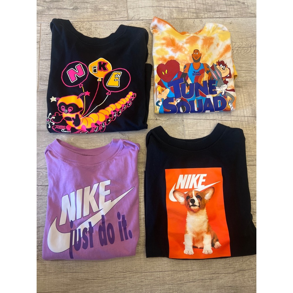 Nike Graphic Print T-Shirts Bundle‎ Short Sleeve Casual Girls Size Large